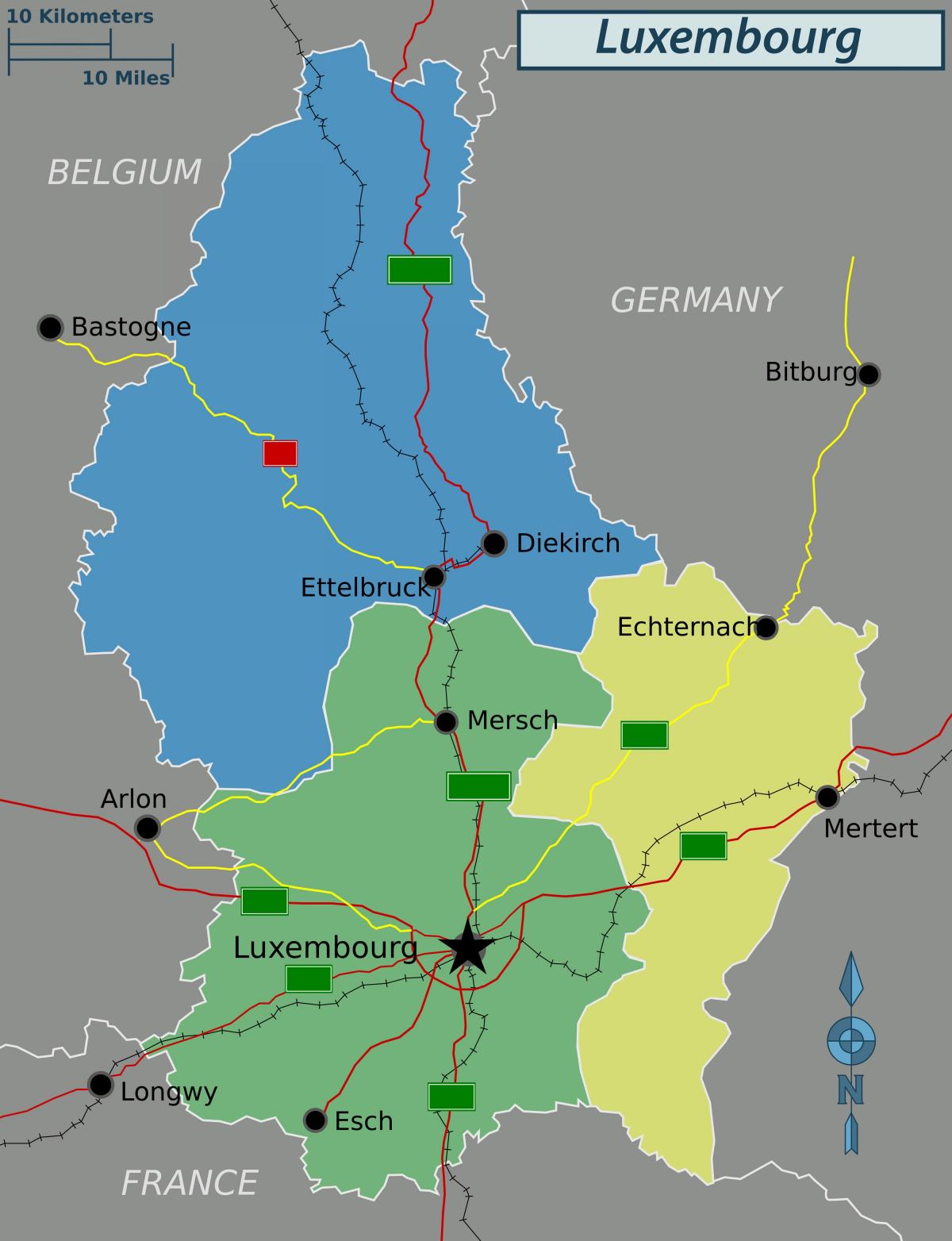 karta Luksemburg politički